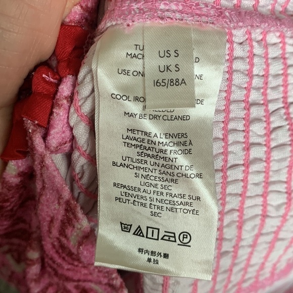 Free People Dare Me Velvet Smocked Blouse In Retro Combo. NWT! Sz S - Picture 9 of 12